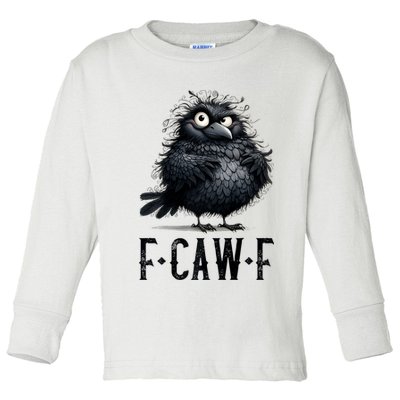 F-Caw-F Black Crow Black Bird Funny Crow F-Caw-F Premium Toddler Long Sleeve Shirt