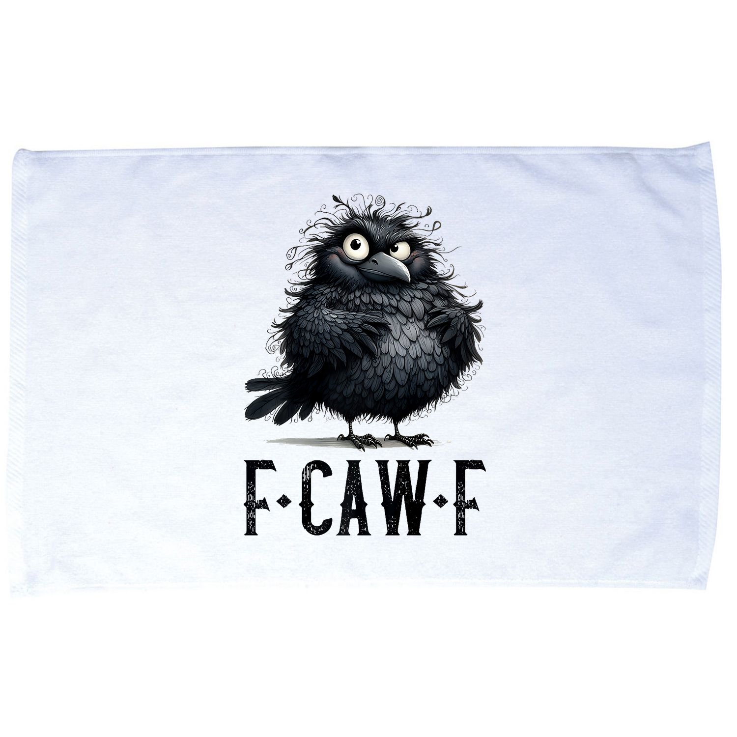 F-Caw-F Black Crow Black Bird Funny Crow F-Caw-F Premium Microfiber Hand Towel