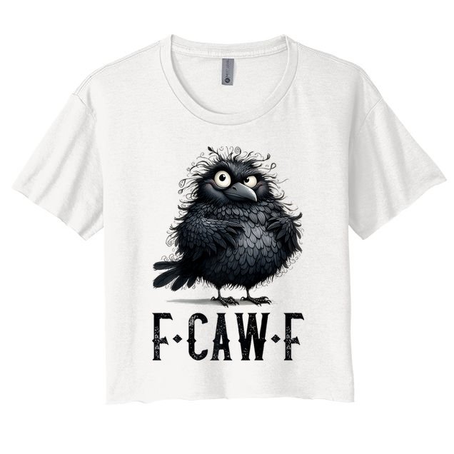 F-Caw-F Black Crow Black Bird Funny Crow F-Caw-F Premium Crop Top