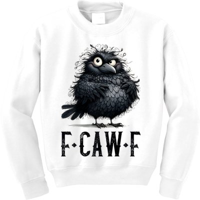 F-Caw-F Black Crow Black Bird Funny Crow F-Caw-F Premium Kids Sweatshirt