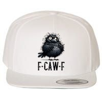 F-Caw-F Black Crow Black Bird Funny Crow F-Caw-F Premium Wool Snapback Cap