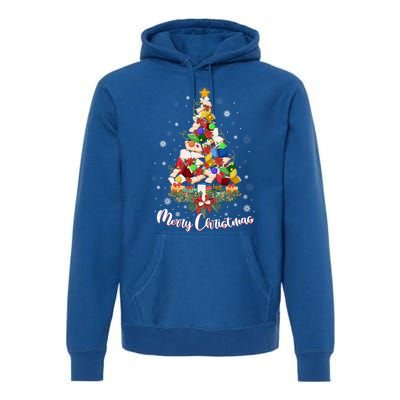 Funny Book Christmas Tree Teachers Bookworm Librarian Xmas Cool Gift Premium Hoodie