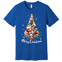 Funny Book Christmas Tree Teachers Bookworm Librarian Xmas Cool Gift Premium T-Shirt