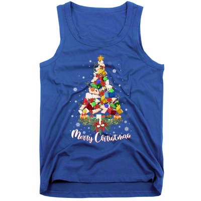 Funny Book Christmas Tree Teachers Bookworm Librarian Xmas Cool Gift Tank Top