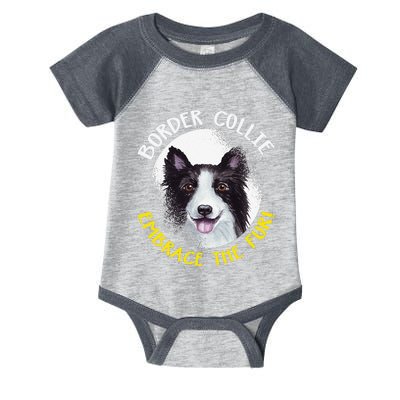 Funny Border Collie Embrace The Fur Dog Lover Paws Pet Gift Infant Baby Jersey Bodysuit