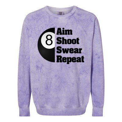 Funny Billiard Cool Gift For 8ball Pool Player Colorblast Crewneck Sweatshirt