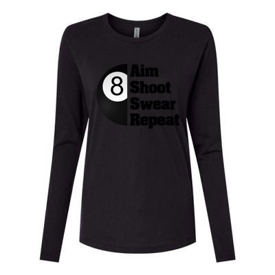 Funny Billiard Cool Gift For 8ball Pool Player Womens Cotton Relaxed Long Sleeve T-Shirt