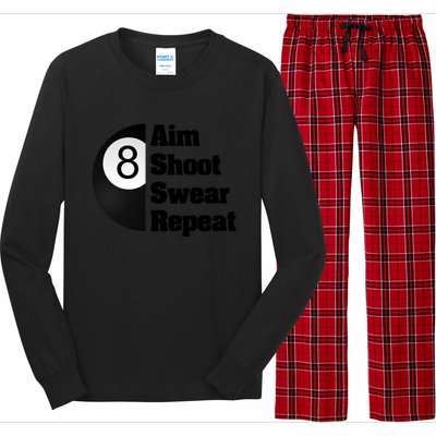 Funny Billiard Cool Gift For 8ball Pool Player Long Sleeve Pajama Set