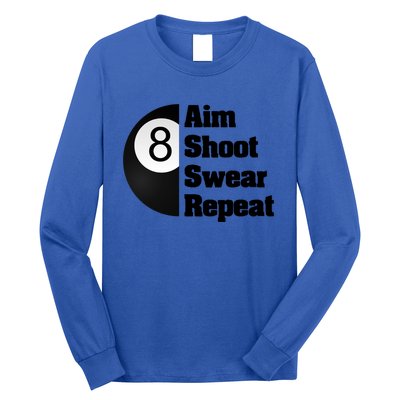 Funny Billiard Cool Gift For 8ball Pool Player Long Sleeve Shirt