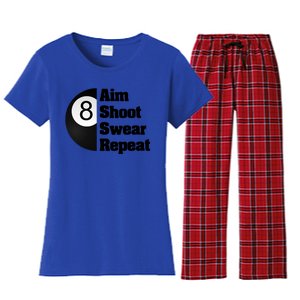 Funny Billiard Cool Gift For 8ball Pool Player Women's Flannel Pajama Set