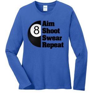 Funny Billiard Cool Gift For 8ball Pool Player Ladies Long Sleeve Shirt