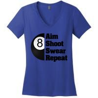 Funny Billiard Cool Gift For 8ball Pool Player Women's V-Neck T-Shirt