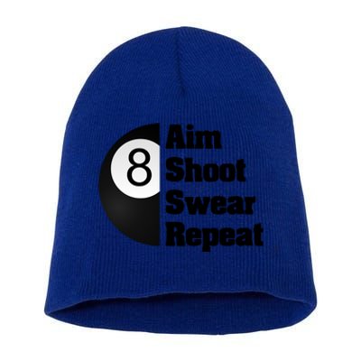 Funny Billiard Cool Gift For 8ball Pool Player Short Acrylic Beanie