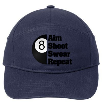 Funny Billiard Cool Gift For 8ball Pool Player 7-Panel Snapback Hat