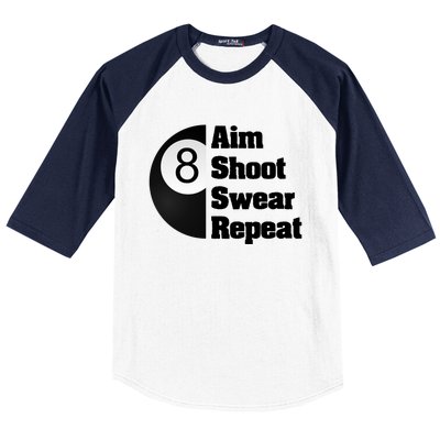 Funny Billiard Cool Gift For 8ball Pool Player Baseball Sleeve Shirt