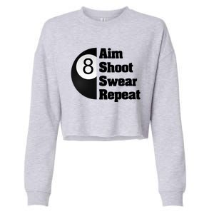 Funny Billiard Cool Gift For 8ball Pool Player Cropped Pullover Crew