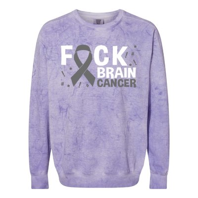 Fuck Brain Cancer Gray Ribbon Colorblast Crewneck Sweatshirt