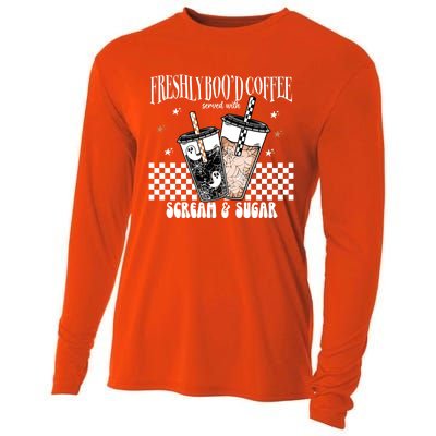 Freshly BooD Coffee With Scream And Sugar Halloween Cofee Cool Gift Cooling Performance Long Sleeve Crew