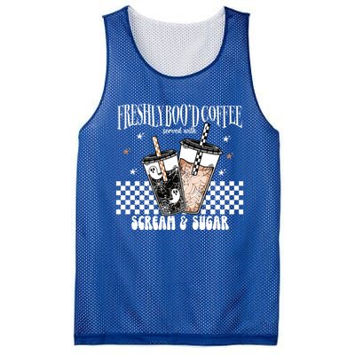 Freshly BooD Coffee With Scream And Sugar Halloween Cofee Cool Gift Mesh Reversible Basketball Jersey Tank