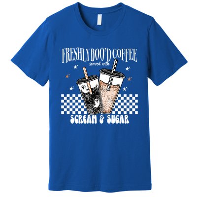 Freshly BooD Coffee With Scream And Sugar Halloween Cofee Cool Gift Premium T-Shirt