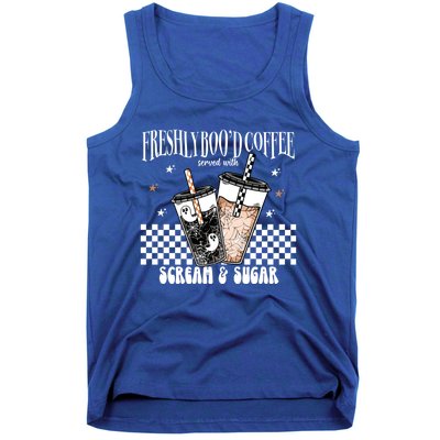 Freshly BooD Coffee With Scream And Sugar Halloween Cofee Cool Gift Tank Top