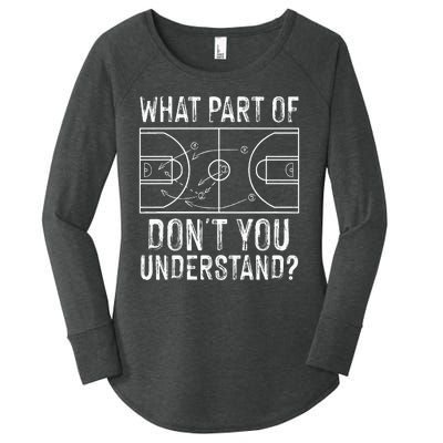 Funny Basketball Coach Design Women Ball Game Trainers Women's Perfect Tri Tunic Long Sleeve Shirt