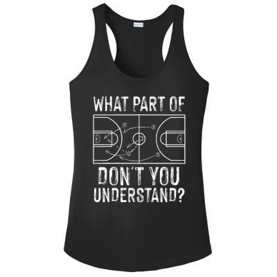 Funny Basketball Coach Design Women Ball Game Trainers Ladies PosiCharge Competitor Racerback Tank