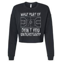 Funny Basketball Coach Design Women Ball Game Trainers Cropped Pullover Crew