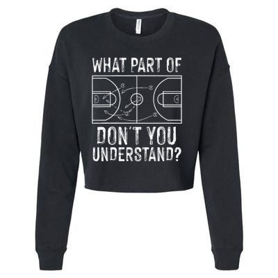 Funny Basketball Coach Design Women Ball Game Trainers Cropped Pullover Crew