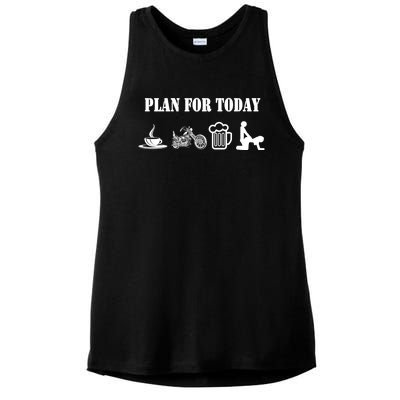 Funny Biker Chopper Motorcycle Plan For Day Gift Ladies PosiCharge Tri-Blend Wicking Tank