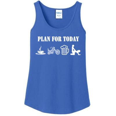 Funny Biker Chopper Motorcycle Plan For Day Gift Ladies Essential Tank