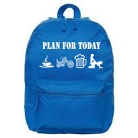 Funny Biker Chopper Motorcycle Plan For Day Gift 16 in Basic Backpack