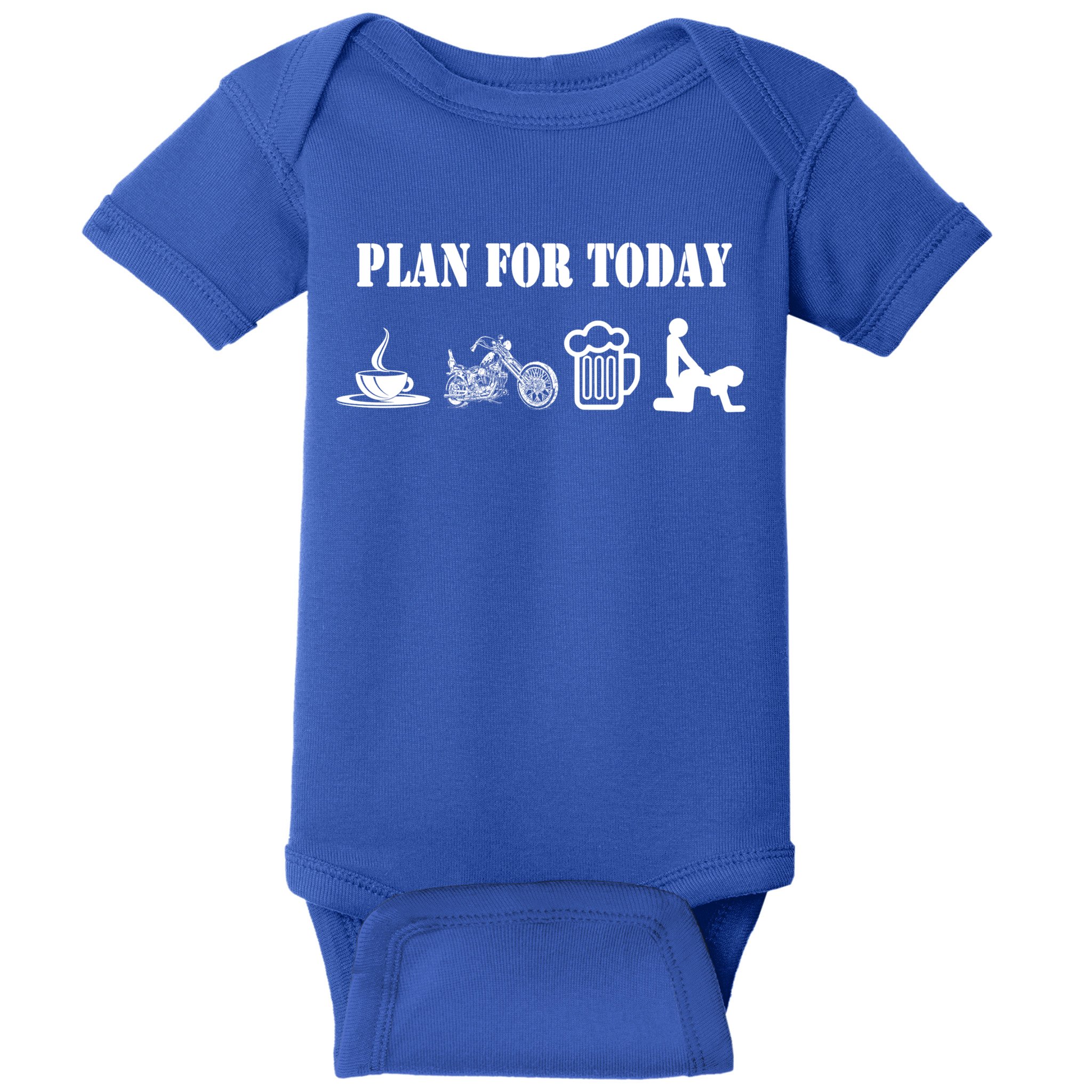Funny Biker Chopper Motorcycle Plan For Day Gift Baby Bodysuit