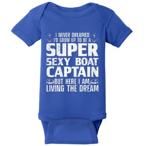 Funny Boat Captain Design For Boating Boat Captain Baby Bodysuit