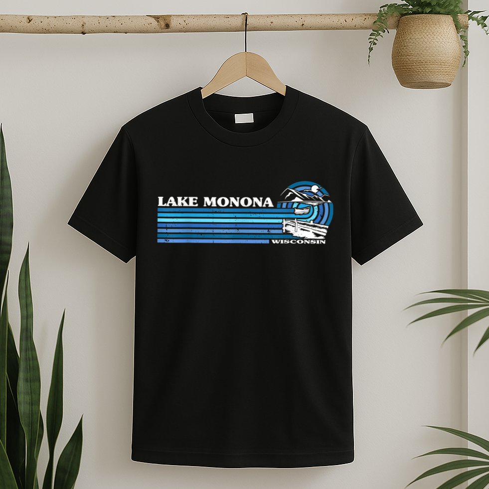 Fishing Boating Camping Lake Vacation Lake Monona T-Shirt