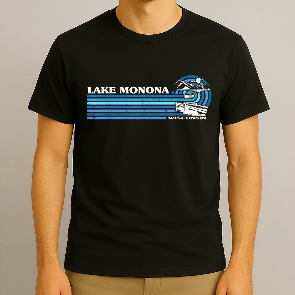 Fishing Boating Camping Lake Vacation Lake Monona T-Shirt