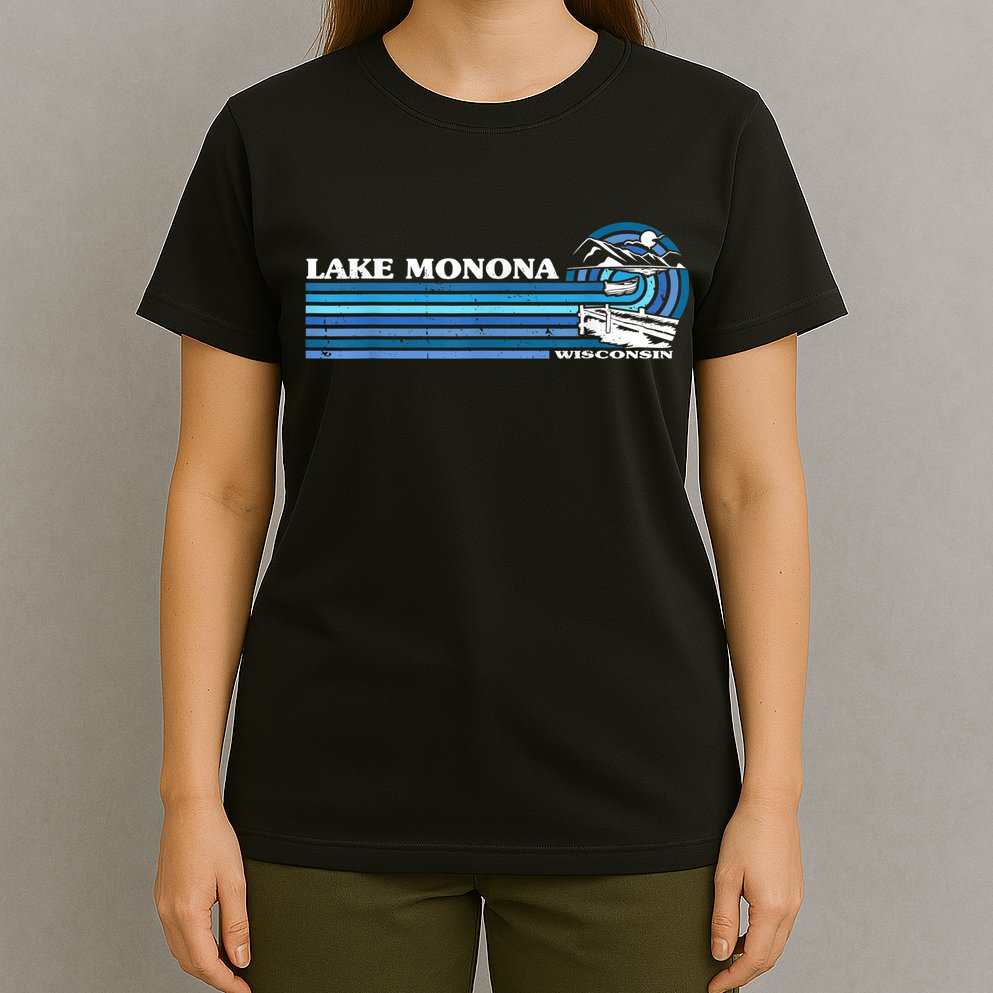 Fishing Boating Camping Lake Vacation Lake Monona T-Shirt