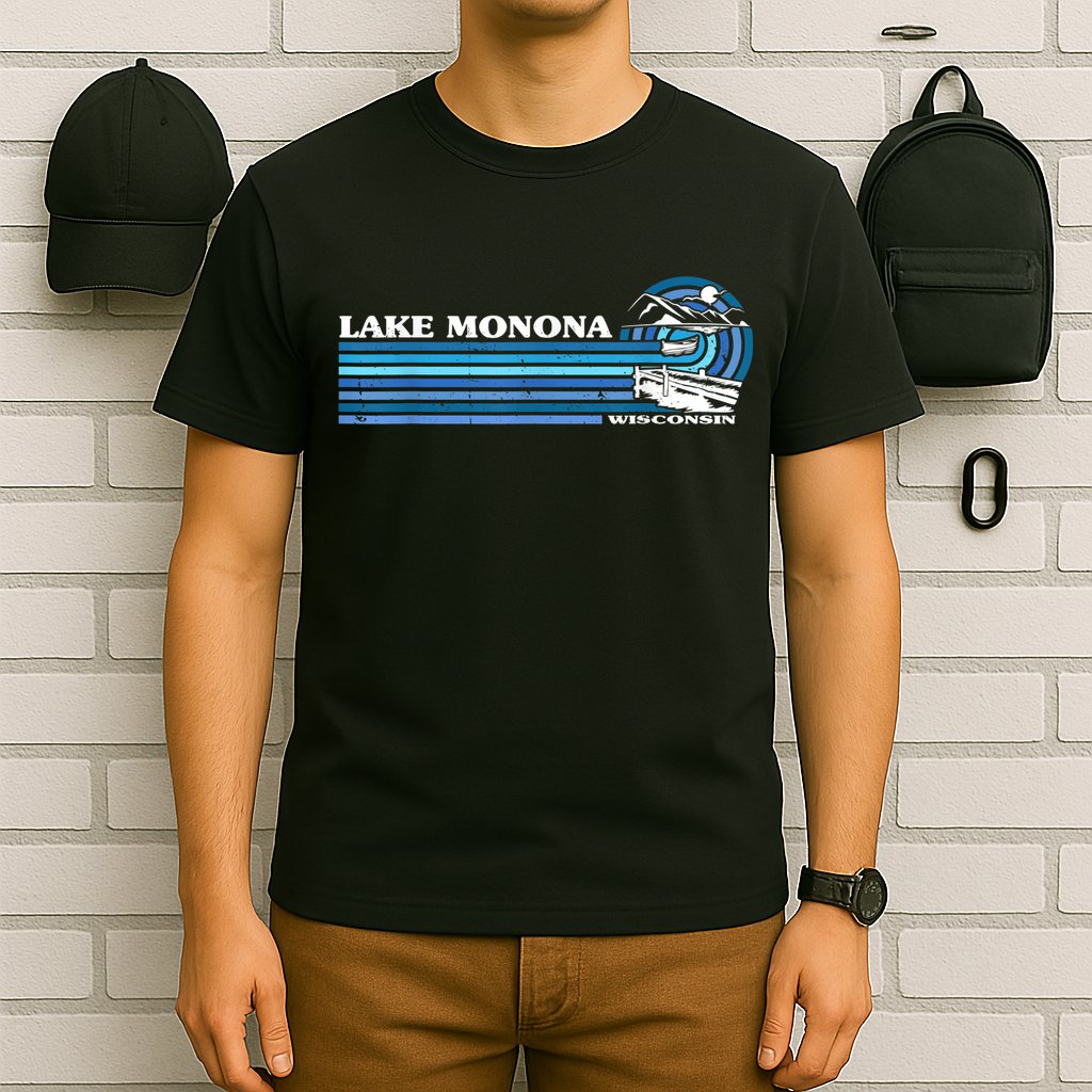 Fishing Boating Camping Lake Vacation Lake Monona T-Shirt