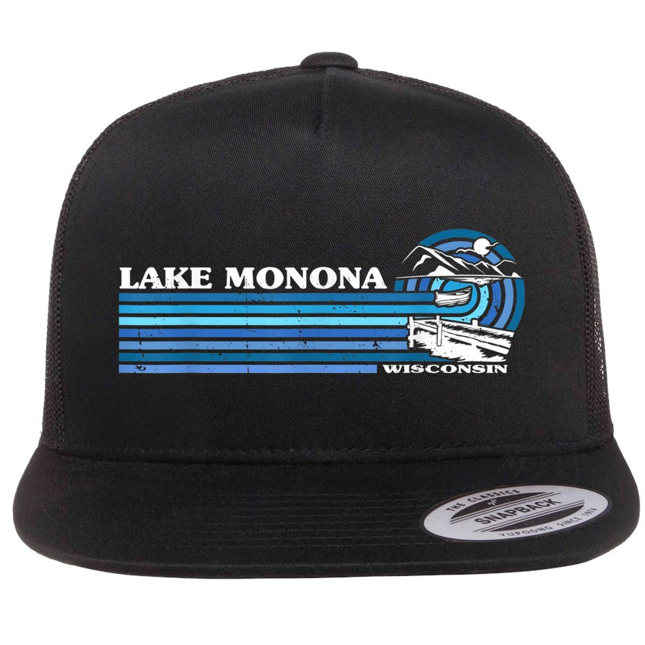 Fishing Boating Camping Lake Vacation Lake Monona Flat Bill Trucker Hat