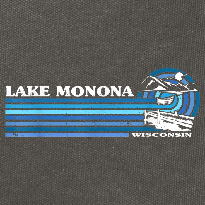 Fishing Boating Camping Lake Vacation Lake Monona Cotton Canvas Backpack