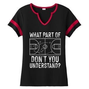 Funny Basketball Coach Design  Ball Game Trainers Ladies Halftime Notch Neck Tee