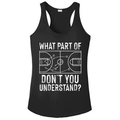 Funny Basketball Coach Design  Ball Game Trainers Ladies PosiCharge Competitor Racerback Tank