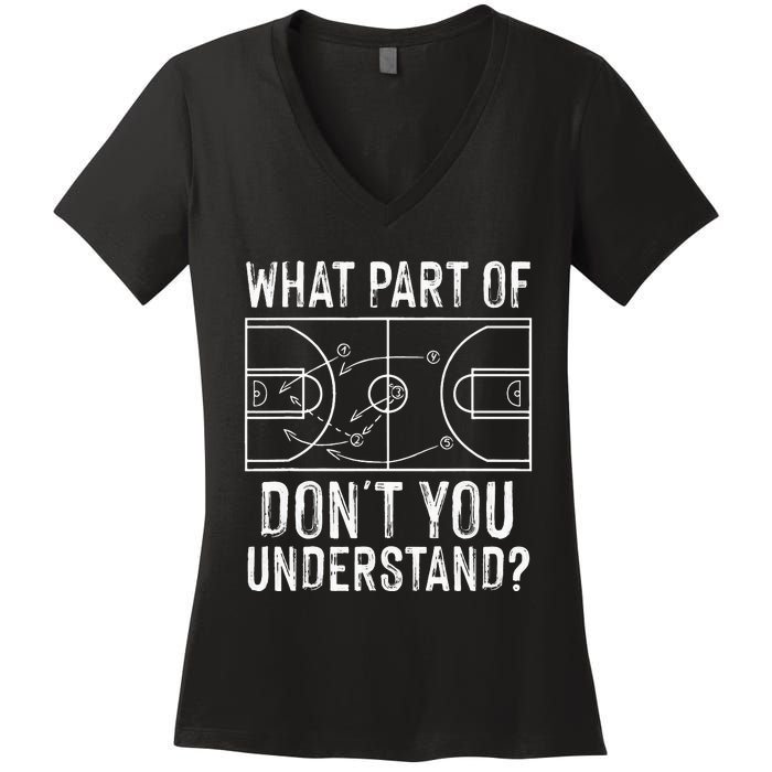 Funny Basketball Coach Design  Ball Game Trainers Women's V-Neck T-Shirt