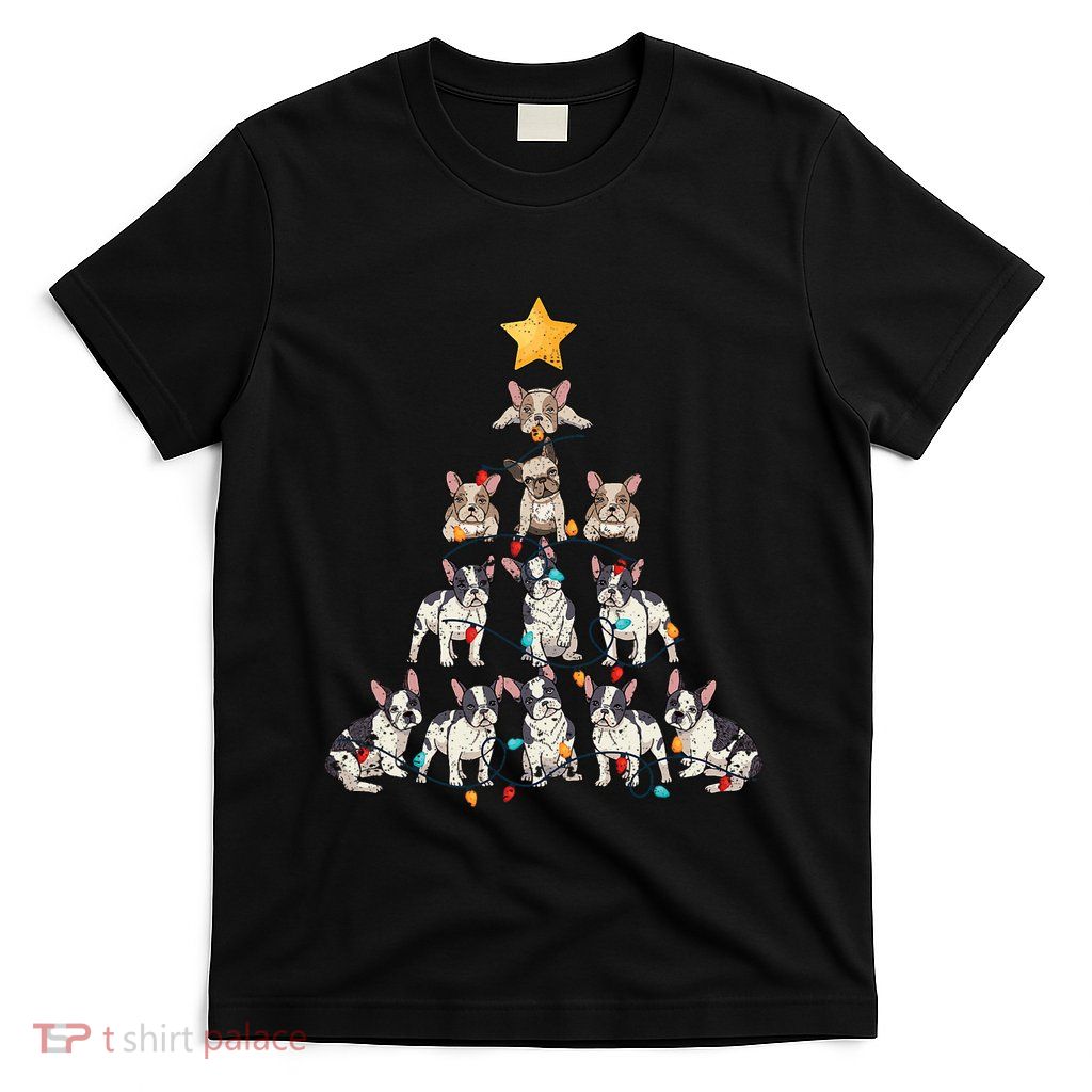 French Bulldog Christmas Tree Frenchie Dog Xmas Pjs Pajamas T-Shirt