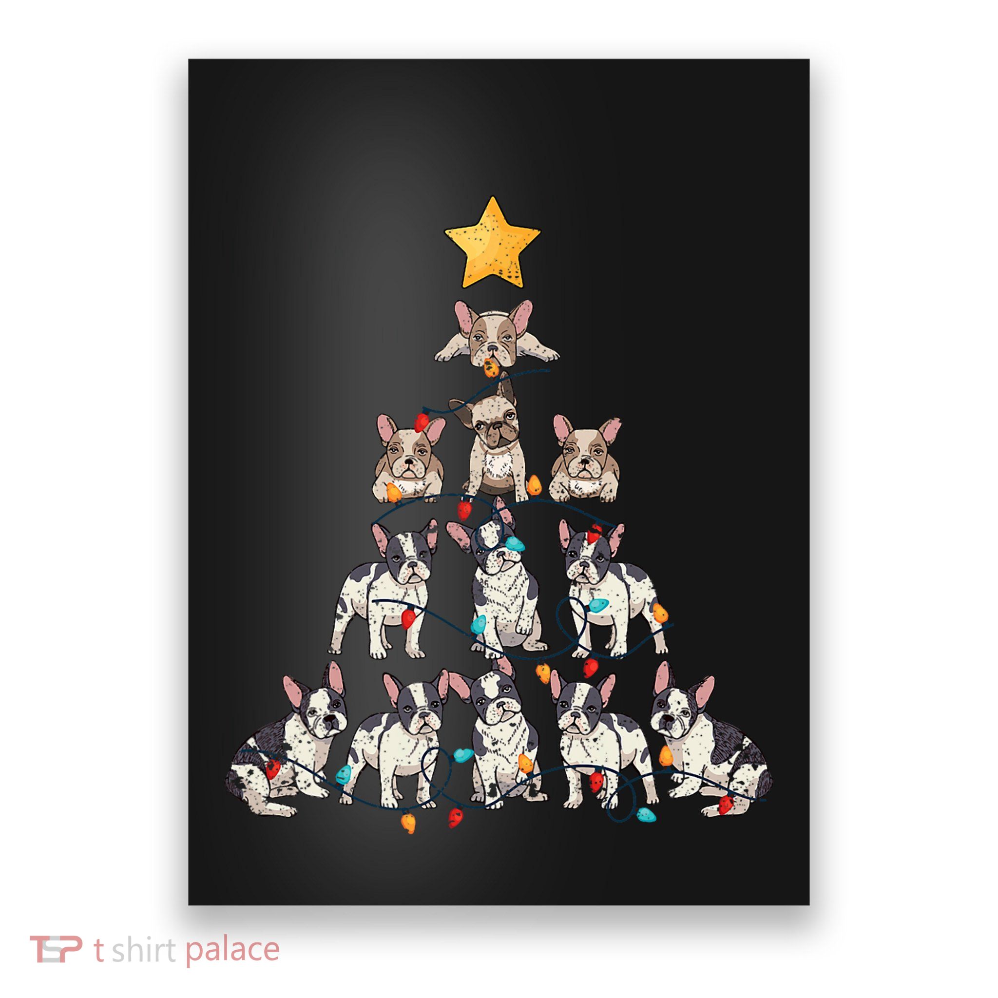 French Bulldog Christmas Tree Frenchie Dog Xmas Pjs Pajamas Poster