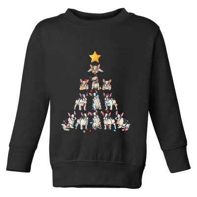 French Bulldog Christmas Tree Frenchie Dog Xmas Pjs Pajamas Toddler Sweatshirt
