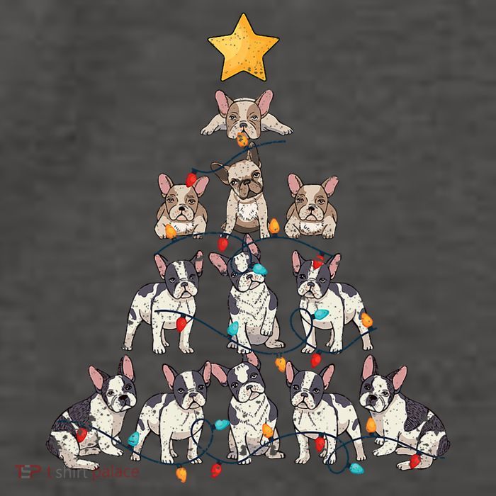 French Bulldog Christmas Tree Frenchie Dog Xmas Pjs Pajamas Vector Backpack