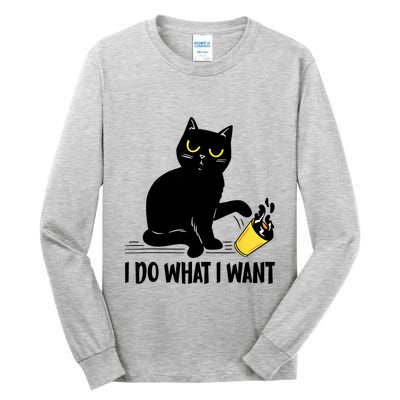 Funny Black Cat I Do What I Want Cat Lover Gifts Tall Long Sleeve T-Shirt
