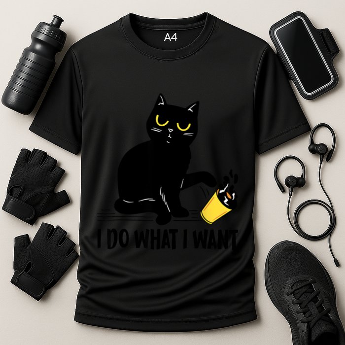 Funny Black Cat I Do What I Want Cat Lover Gifts Cooling Performance Crew T-Shirt