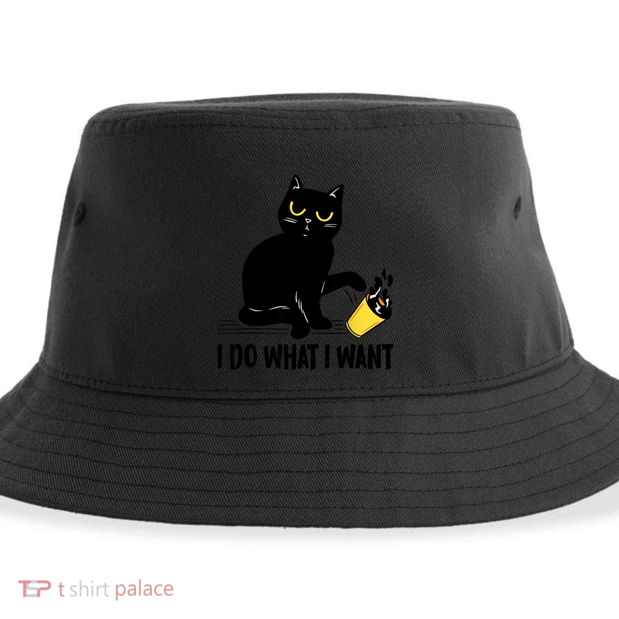 Funny Black Cat I Do What I Want Cat Lover Gifts Sustainable Bucket Hat